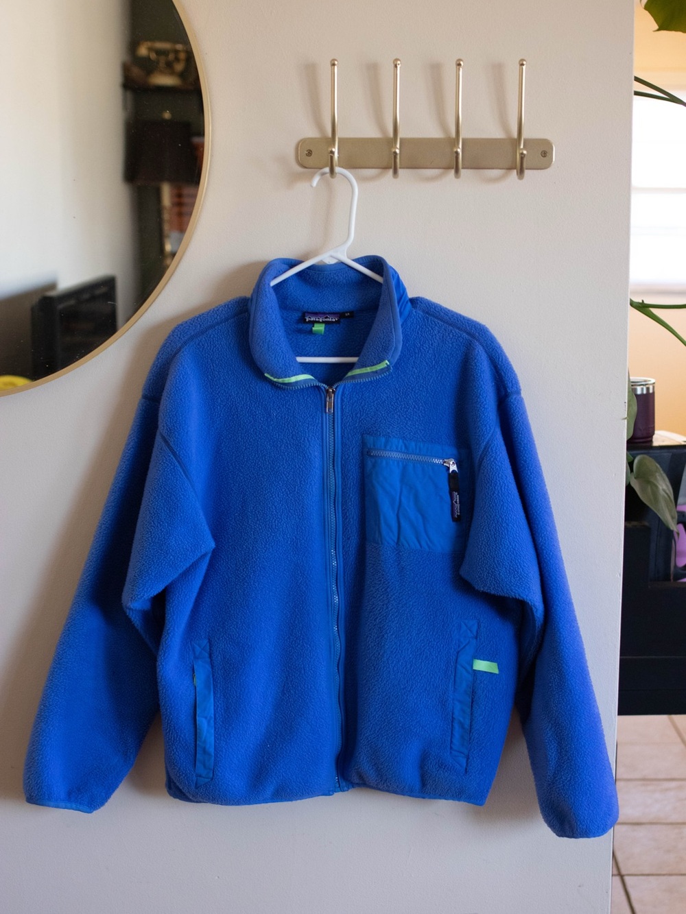 Vintage blue Patagonia zip up Fleece.